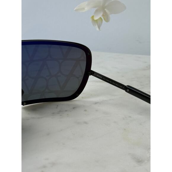NEW Valentino Romask Black Logo Mirror Mask Sunglasses $920 - Picture 7 of 7